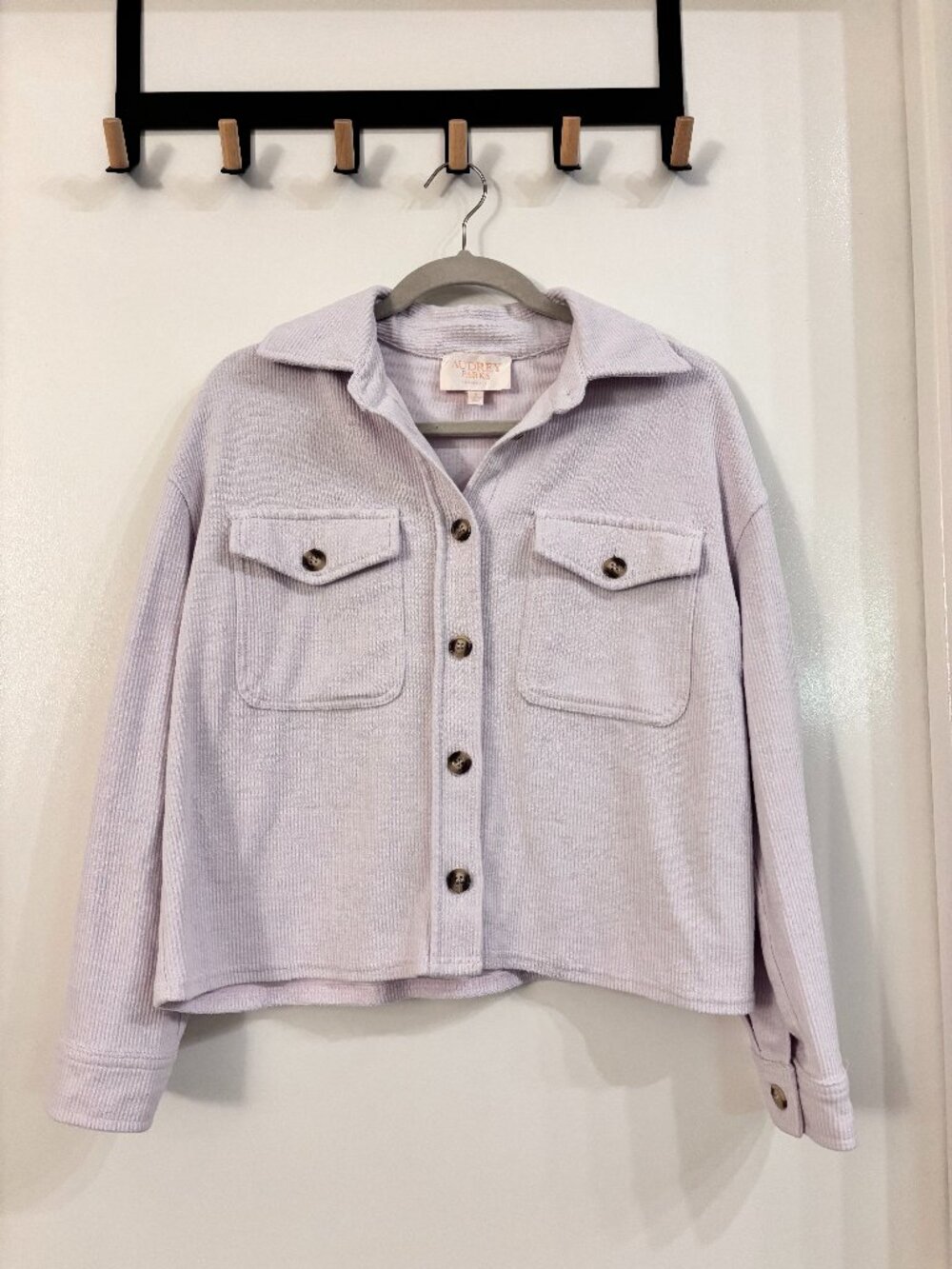 Audrey Parks Lavender Corduroy Shacket Crop Jacket S